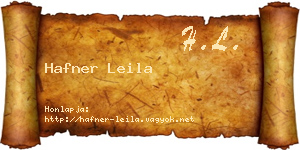 Hafner Leila névjegykártya